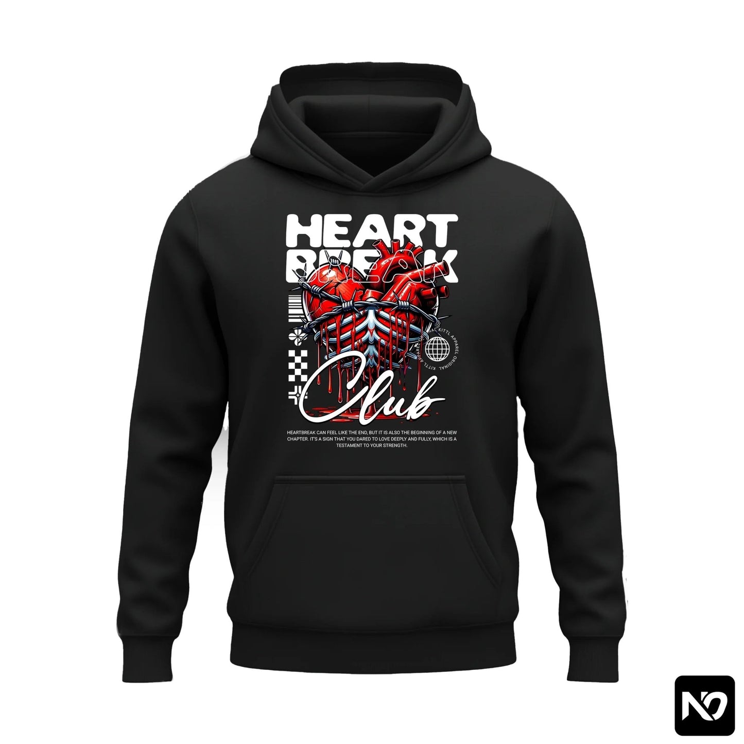 HEART FLEECE HOODIE GRAPHIC 003 - Nain Oath