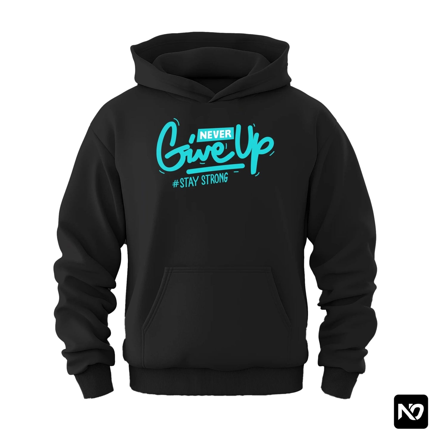 NEVER GIVE UP OVERSIZED UNISEX HOODIE GRAPHIC 002 - Nain Oath