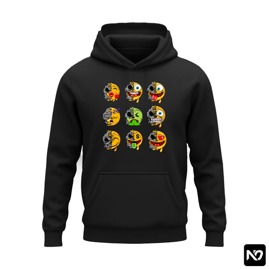 EMOJI FACES FLEECE HOODIE GRAPHIC 005