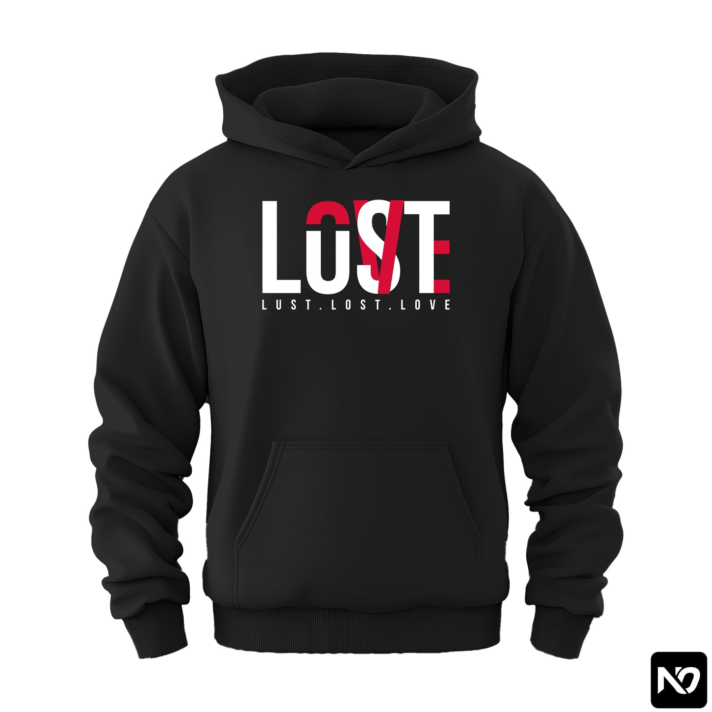 LUST LOST LOVE OVERSIZED UNISEX HOODIE GRAPHIC 001
