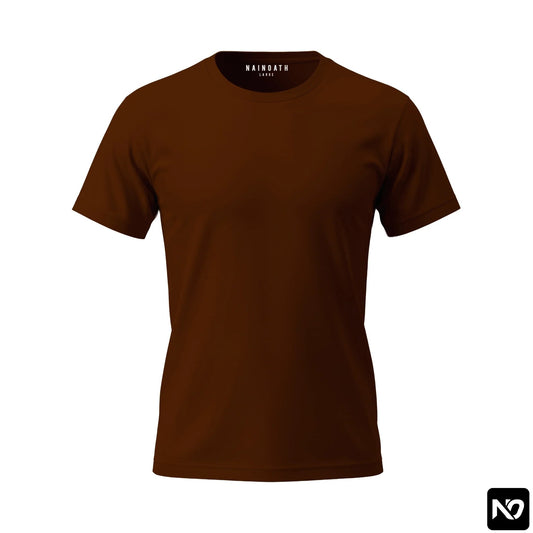 Essential Brown Casual Top: Basic Tee - Nain Oath