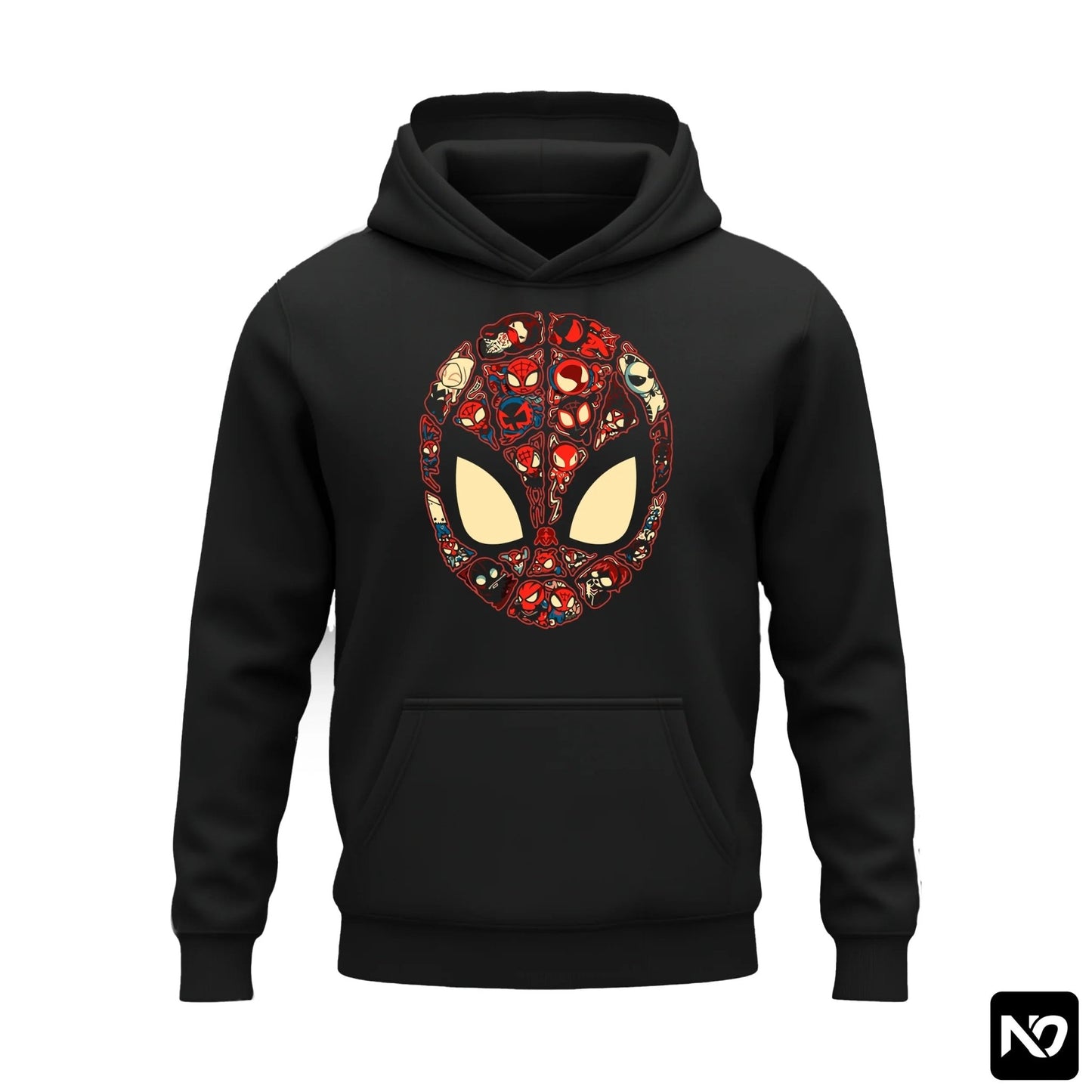 DESIGN SPIDER FACE FLEECE HOODIE GRAPHIC 020 - Nain Oath