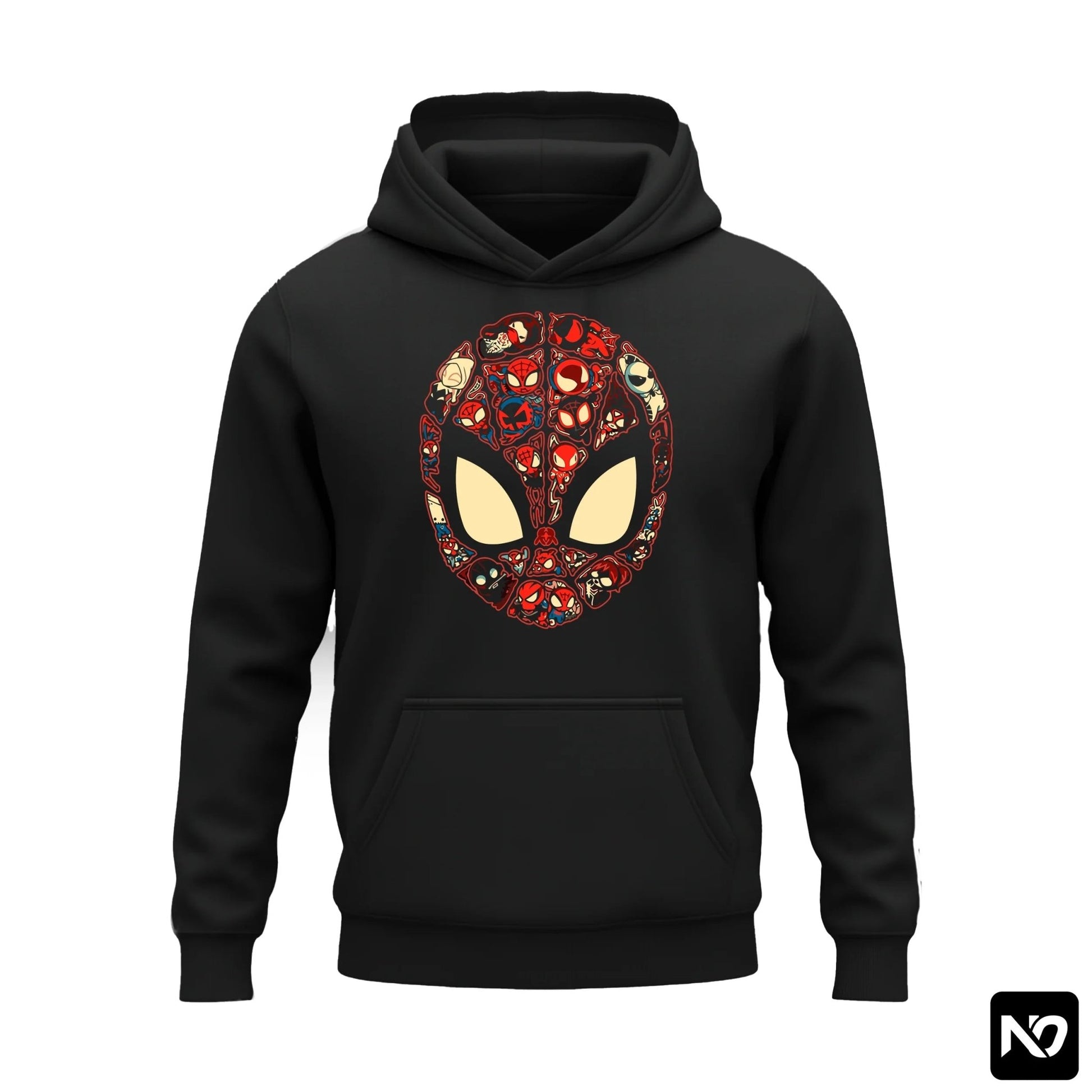 DESIGN SPIDER FACE FLEECE HOODIE GRAPHIC 020 - Nain Oath