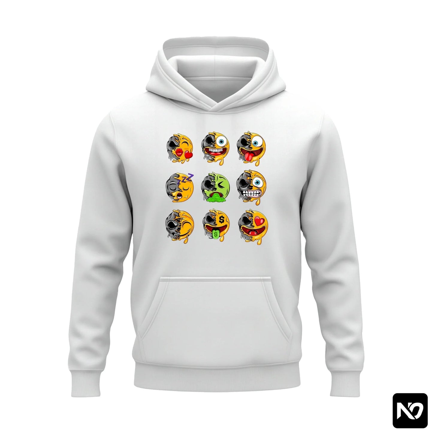 EMOJI FACES FLEECE HOODIE GRAPHIC 005 - Nain Oath