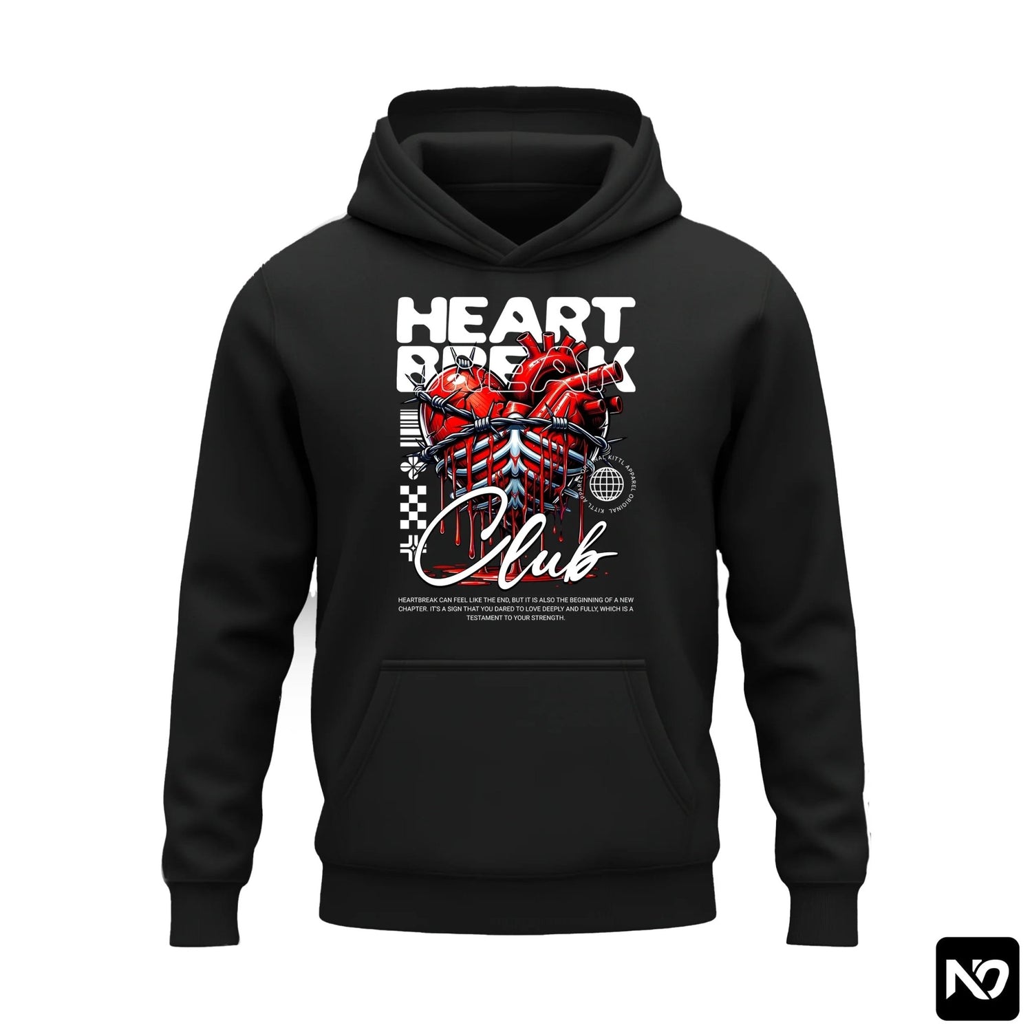 HEART FLEECE HOODIE GRAPHIC 003 - Nain Oath